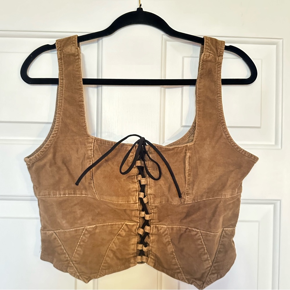 Urban Outfitters Amara Corduroy Lace-Up top